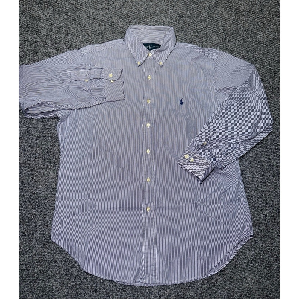Polo Ralph Lauren Classic Fit Blue Striped Button-Down Shirt‎ Size 16 32/33